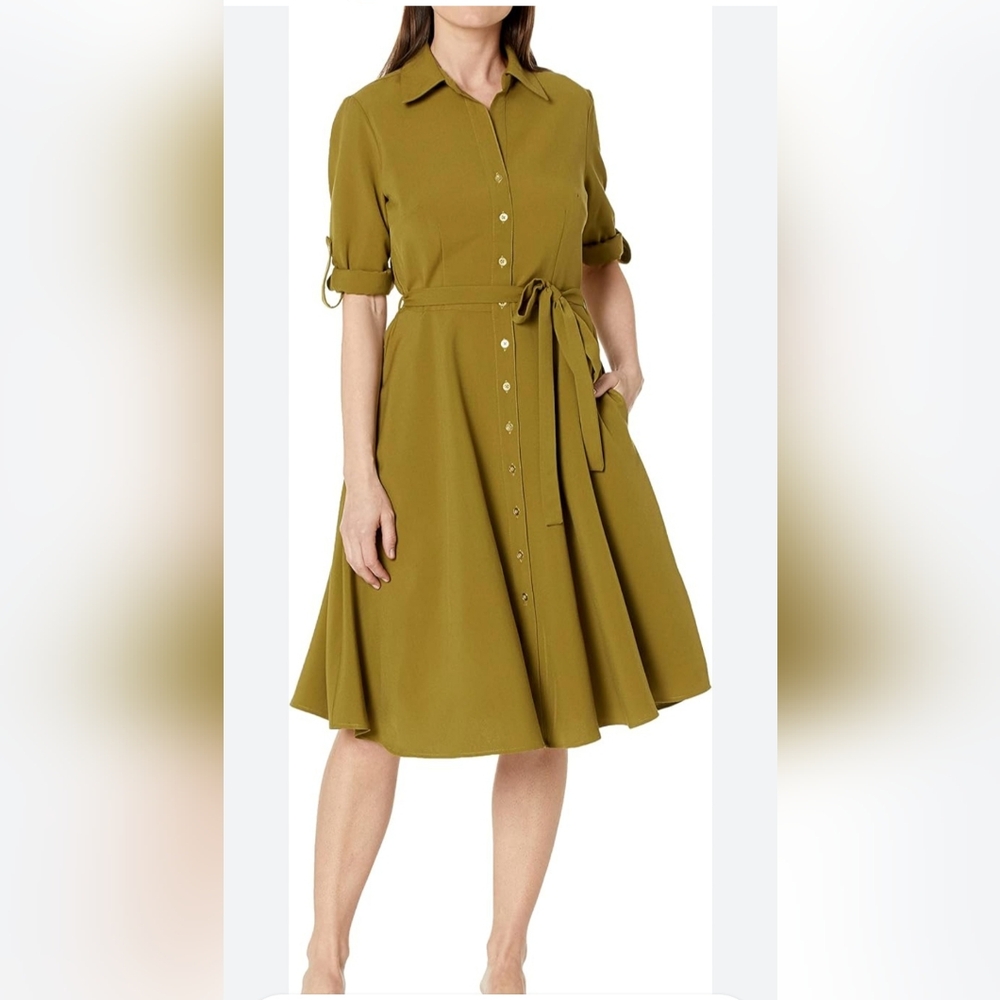 Sharagano Brown Button-Up Dress Size 6